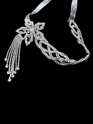 Yingtang Mid-Century Gatsby Style Sparkling Diamond Tassel Headband Accessible Luxury Niche High-end Cord Silver