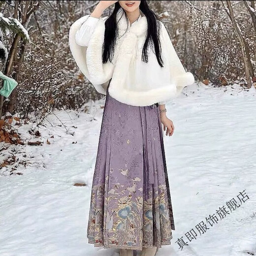 Zhenji Matcha 2025 winter new improved cheongsam embroidered plus velvet J thickened fur collar female model new Chinese style skirt beige cheongsam embroidered velvet thickened S