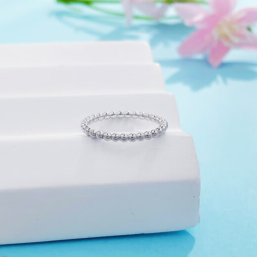 Beijing Gold Trading Center Co., Ltd. Platinum solid light bead ring, rolling ball hoop ring is more fashionable when stacked (Mid-Autumn Festival gift for mother and lover’s birthday, platinum solid light bead ring (approximately 3.12g)