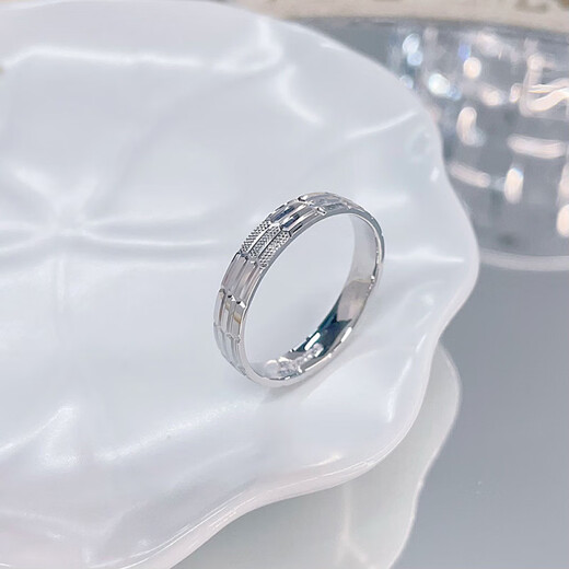 Laofu gold platinum solid fixed mouth three life destiny snake scale ring (face width is about 3. Mother and lover's birthday Mid-Autumn Festival gift three life destiny snake scale ring (about 5.88g)