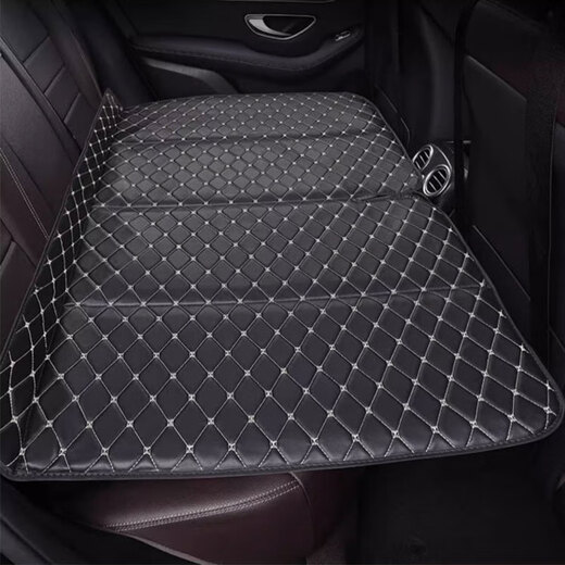 Bo Na Ling Car Mattress Rear Folding Portable Universal Sleeping Mat Car SUV Inflatable Travel Camping Car Folding Bed Thickened Nappa Leather Black Red Line 130*80cm