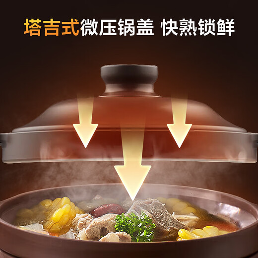 Midea electric stew pot, electric cooking pot, electric casserole, stew pot, electric stew pot, stew soup, porridge, purple clay pot, 4L timer, 60min hot water, quick stew, all-in-one multi-function pot DGE4052