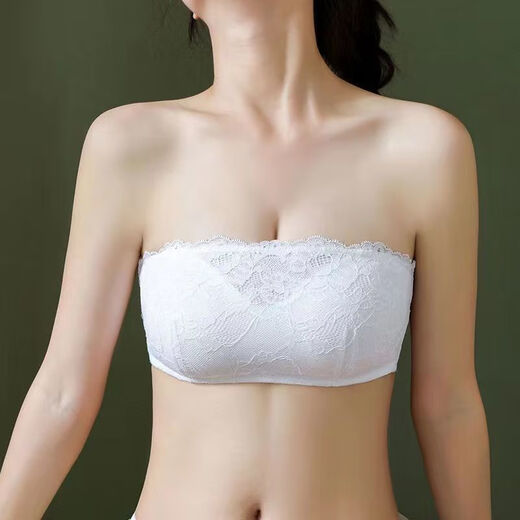 Woodpecker's new strapless underwear for women with small and flat chests, special push-up non-slip bandeau style wedding bra (1 piece) skin color with breast pads and steel rings M 75A/B (lower bust 73-77C)