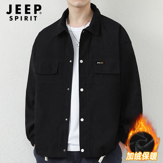 JEEP SPIRIT Jeep jacket men's winter velvet jacket men's windproof clothes versatile men's warm tops men's clothing