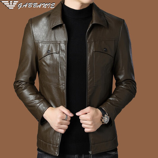 ARMANI EXCHANGE Armani элитная кожаная куртка с лацканами мужская бархатная утепленная теплая кожаная куртка среднего возраста мужская зимняя верхняя одежда AG/BL813 черный бархат M 170