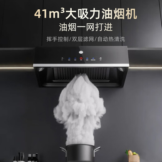 Sakura-Baum-Dunstabzugshaube, Preisgarantie Doppel 12, Haushalts-Dunstabzugshaube mit großer Saugleistung im chinesischen Stil, Mietküche, kleine Wohnung, kleine Größe, altmodische Dunstabzugshaube 41 m, Berührung + Wellensensor + Doppelfilter + thermische Reinigung, Selbstinstallation