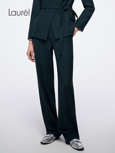 Laur l velvet merino wool 25 new autumn Berlin green leg straight nine-point trousers LWL363K01700 XS