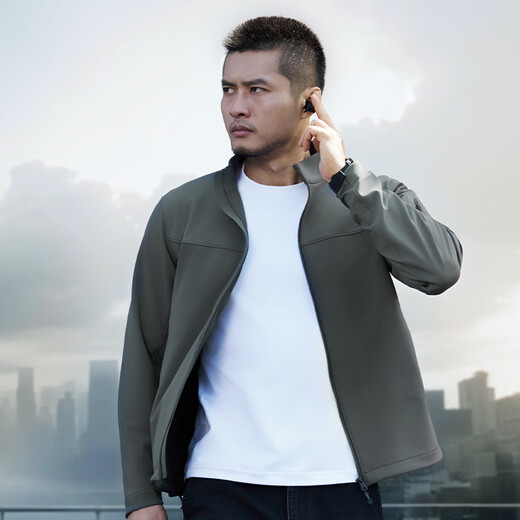 Dragon Tooth Fourth Generation Dragon Tooth Cold Front Tactical Soft Shell Jacket Enhanced Stand Collar Outdoor Leisure Sports Functional Jacket Men's Extreme Night Black 2XL 180/100A Weight 146-174Jin Jin is equal to 0.5 kg