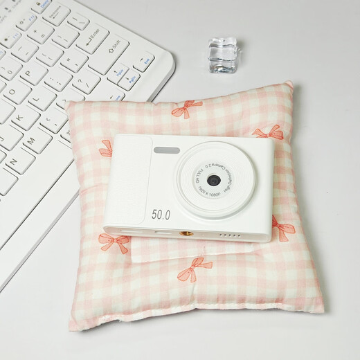 馥雨ccd数码相机vlog入门级推荐学生党便宜补光灯双摄自拍录像导入手机复古高清像素拍立得滤镜随 白色-双摄自拍-补光灯【礼盒装】 套餐六256G可拍60000张-可传手机