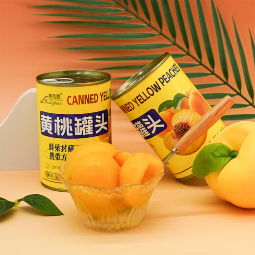 Mexien fresh Dangshan yellow peach canned 425g*6 cans self-operated authentic sugar water baked fruit canned snacks