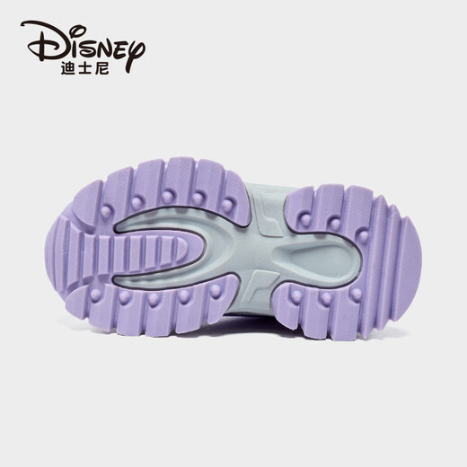 Disney Children's Cotton Shoes Winter Velvet Thickened Snow Boots Outdoor Cold-proof Mid-calf Large Cotton Shoes Purple 33