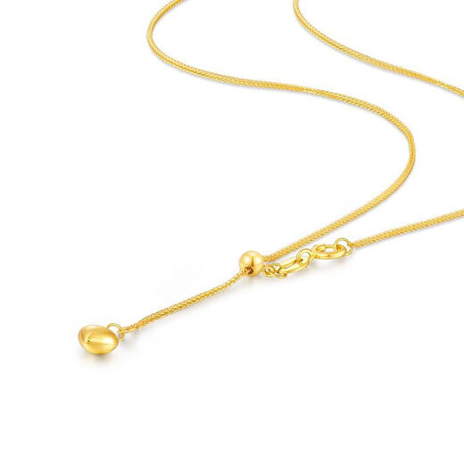 18k gold Chopard chain retractable necklace for women gold rose gold platinum heart-shaped small peach heart pull-out adjustable sweater chain love K yellow Chopard necklace 50cm