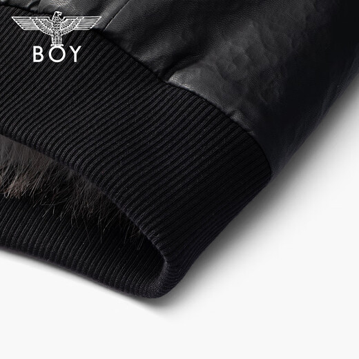 BOY LONDON Galaxy Wilderness Winter Hooded Jacket Trendy Brand Fashion Warm PU Leather Jacket Same Style for Men and Women N23907 Black M