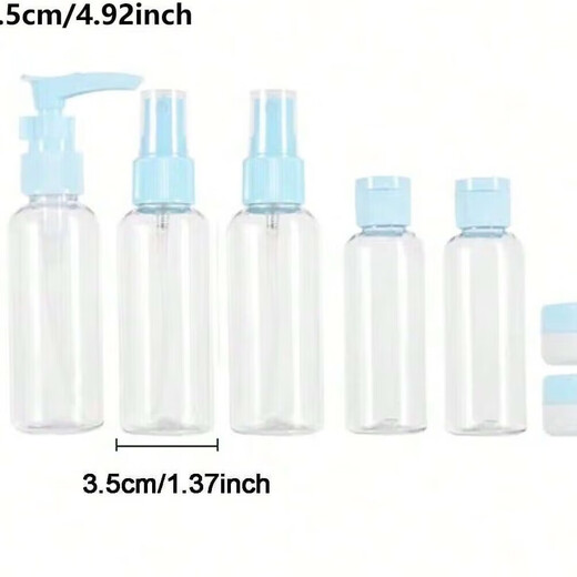 Beauty Tool Set Travel Cosmetic Dispensing Bottle Portable Washing Bag Set Press Spray Bottle Lotion Empty Bottle Travel Dispensing Set-Candy Blue 1 Set 1 Piece