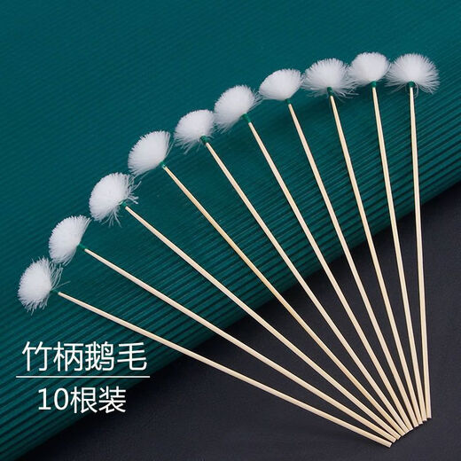 Shantou Lincun ear picking tools silver needle goose feather stick chicken feather stick horsetail hair stick ear picking set ear picking spoon silver needle handle crane feather stick 100 pieces