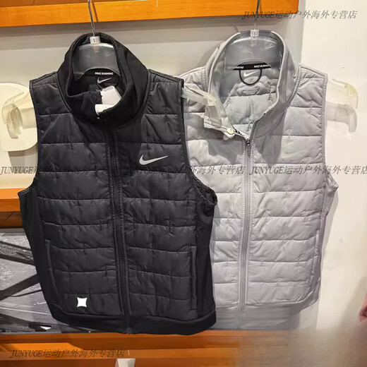 Nike (NIKE) Vest Women's Autumn and Winter Running Training F Wind Warm Stand-up Collar Padded Vest Outdoor Cycling Authentic 3M Reflective LogoDD6085-Cotton Vest XS-150CM Authentic Guarantee