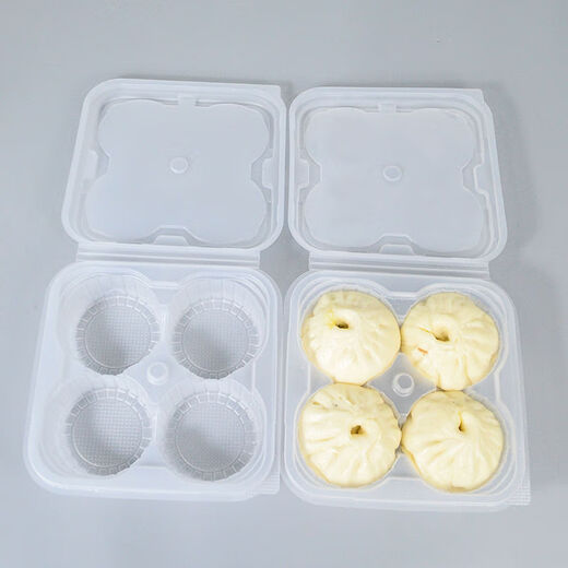Steamed bun box Qingtuan divided large size small steamed bun commercial with lid 46 compartments hot and cold roasted wheat vegetable meat steamed bun packaging box 10 compartments 5cm steamed bun box 50 sets