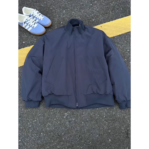 Wu Nan Short Flight Jacket Men's Cotton Jacket Autumn and Winter Stand Collar Cotton Jacket Men's Thickened Warm High Street Cotton Jacket Men's Black Regular Jacket XL