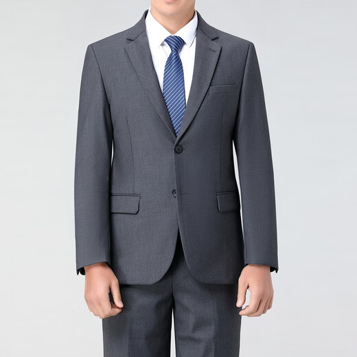 SEVEN 7 Seven brand wool suit suit for middle-aged men, business suit, spring and autumn suit, wedding banquet, men's dress, father's formal suit, two buttons gray (center slit) S 165/46 (please leave a message for what size pants you want)