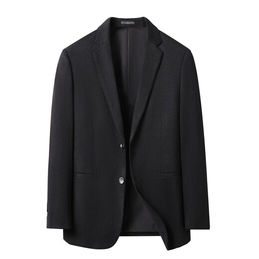 LiLang Fashion Casual Men's Suit Autumn and Winter New Middle-aged Business Versatile Slim Trendy Jacket Men's Single-piece Suit Trendy Black XL 180