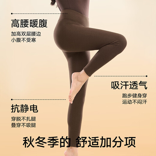 Songshan Cotton Shop Xiaonuanyang 520 Women's Warm Pants Plus Velvet Thickened Autumn Pants Antistatic 7A Antibacterial Moisture Absorbing Heating Leggings