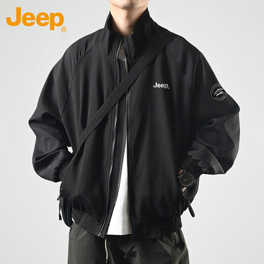 Jeep (JEEP) jacket men's autumn and winter jacket men's loose trendy handsome stand-up collar casual clothes men's military green XL