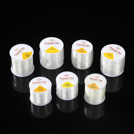 High-quality 100-meter crystal elastic thread, wear-resistant beaded rope, Buddhist beads, rubber band bracelet, bracelet, beads, and toy thread. 1.0mm crystal elastic thread (100 meters) 1 roll