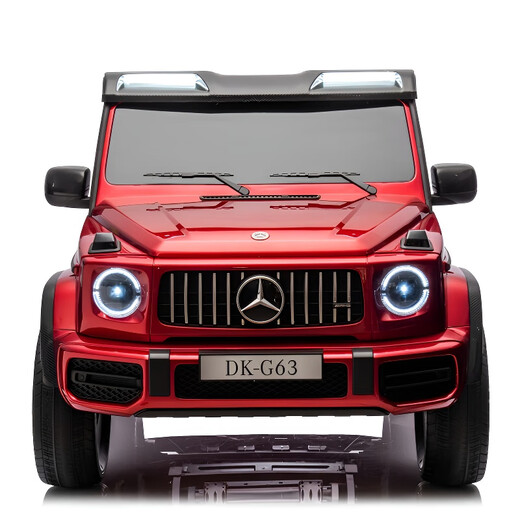 La poussette tout-terrain à quatre roues motrices de voiture électrique pour enfants Yijing Benz Big G peut s'asseoir sur une voiture jouet pour bébé à deux places, voiture pivotante à quatre roues, peinte en noir + double batterie 24 V + double siège en cuir + roue souple quatre roues motrices télécommande pneu de secours