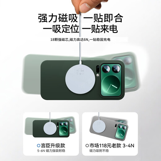 Yanchen is suitable for Xiaomi 17promax mobile phone case, magnetic liquid silicone Xiaomi 17pro mobile phone case, ultra-thin heat dissipation, all-inclusive anti-fall, xiaomi17 business style men's protective cover, wilderness green, ultra-light and ultra-thin-dirt-resistant and anti-fall, Xiaomi 17 Pro Max