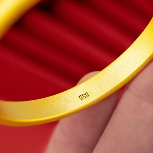 KZD Old Phoenix 999 Real Gold Light Luxury Real Gold Bracelet Long-lasting Color Bracelet Bracelet First Mom Smooth Weighted About 50g With Steel Seal