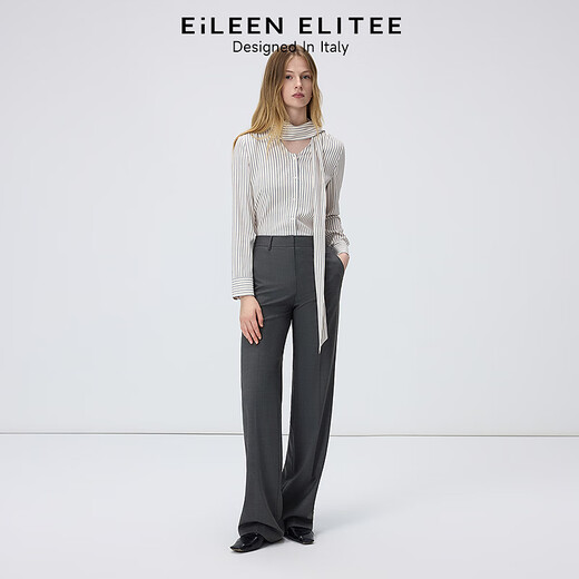 Langzi Design Business Gray Wool Professional Slim Temperament Women's Suit Pants 2026 Spring New Medium Gray S