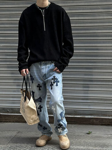 Midele wool cardigan men's zipper jacket autumn 2025 Henry collar European pit texture fabric half-zip sweatshirt men's spring dark gray M 90-120Jin Jin equals 0.5 kg