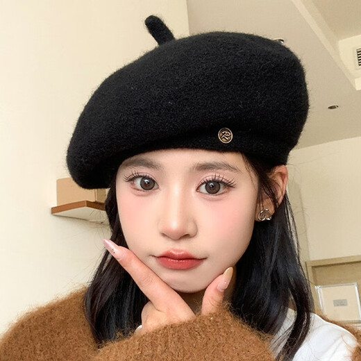 Snowy Manbere Hat Women's Autumn and Winter Versatile Warm and Showy Small Octagonal Hat British Retro Newsboy Painter Hat