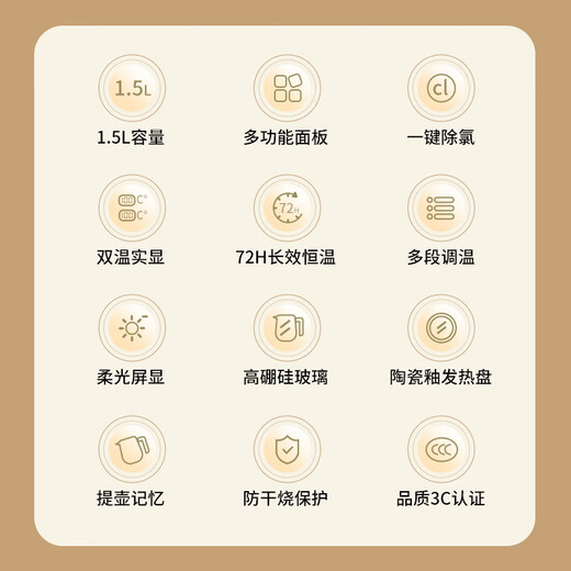 Hemisphere (PESKOE) Health Kettle Baby Milk Conditioner Constant Temperature Electric Kettle Milk Warmer Milk Warmer Sterilizer Brewing Milk Powder 1.5L Kettle Electric Kettle Electric Kettle Mini Glass Tea Maker White 1.5L Basic Model