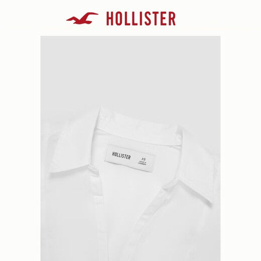 HOLLISTER25 Autumn and Winter Y2K Waist Belted Poplin Bell Sleeve Shirt Women's 340-5490 White XS (160/80A)