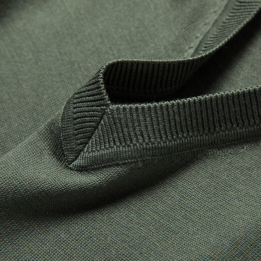 恒源祥100%精纺羊毛衫男可机洗 秋冬套头薄款毛衣男士V领针织衫商务休闲纯色全羊毛衣服 20007003 黑色 175 