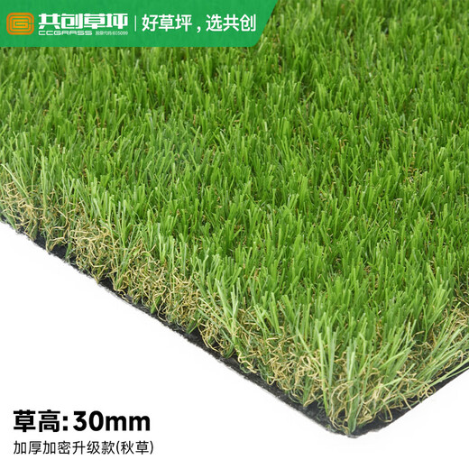 Co-Create Lawn Artificial Turf Courtyard Kindergarten Golf Simulated Turf Garden Gym School Rooftop Fake Lawn Villa 30mm Thickened Encrypted Upgrade (Autumn Grass)