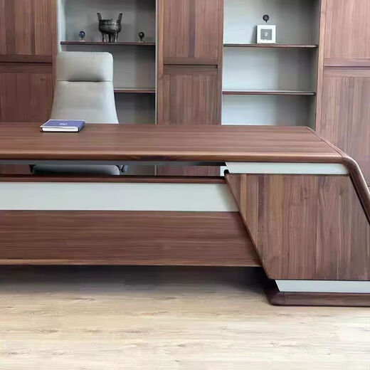 Suyu New Chinese Style Desk Solid Wood Boss Desk Simple Modern Chairman Executive Desk Walnut President Desk Computer Desk Customized Size and Color Please Contact Customer Service