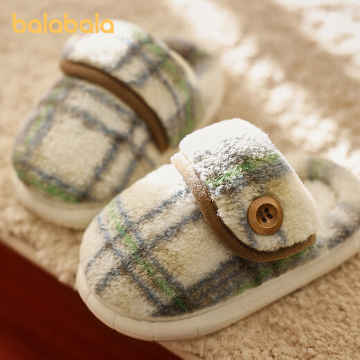 Balabala children's cotton slippers winter 2025 new indoor boys and girls non-slip plush comfortable warm baby fur slippers