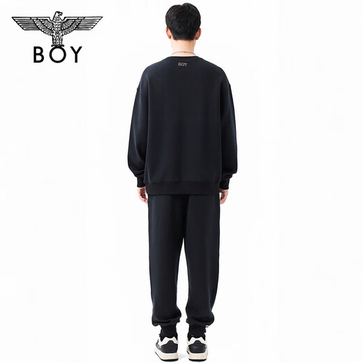 BOY LONDONBoyLondon hot diamond pullover casual letter drop shoulder long-sleeved sweatshirt for men and women, black XS