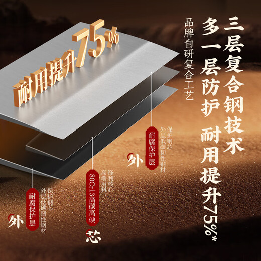 十八子作复合钢混合钢材家用刀具套装 小福星六件套刀SL2475