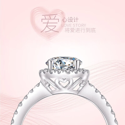 DR Diamond Ring Princess Round Bag Moissanite Electroplated Platinum Ring Female Proposal Wedding Birthday Valentine's Day Gift Princess Round Bag-1 Carat Live/Closed