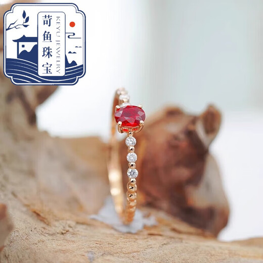 Qingyu quality ruby ring for women, Pa Shiyun French pigeon blood ring s925 silver inlaid with diamonds, light luxury commuting, ruby size 6