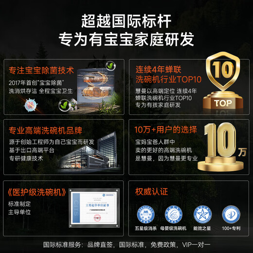 Huiman Home Appliance Renewal Subsidy American HUMANTOUCH dishwasher embedded household fully automatic door drying 18 sets + 3 streamers b2plus sterilization and disinfection all-in-one machine embedded gilded forest aesthetics B2 Plus-5 black