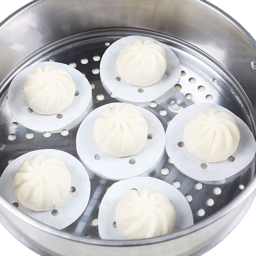 Commercial steamer paper, non-stick bun pad paper, steamed bun paper, greaseproof paper, round steamer paper, 8,000 sheets, 5-inch steamer paper, 8,000 sheets per box