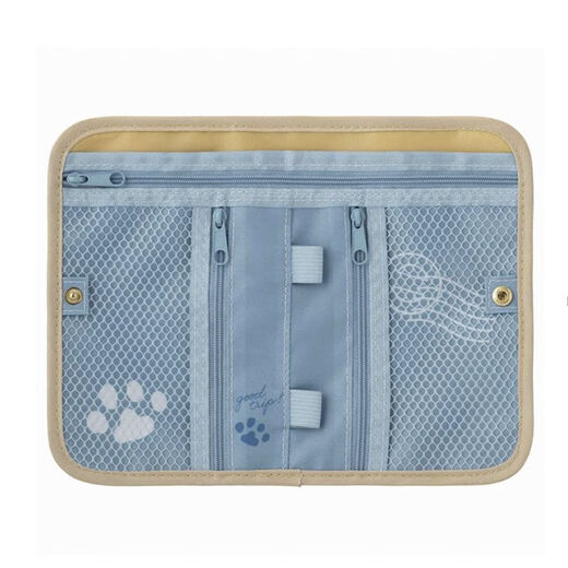 Shark Cat Cartoon Print Reisepass Dokument Kartenhalter Rechnung Bargeld Aufbewahrung Steppdecke Tragbare Anti-Epidemie-Tasche Shark Cat Passport Bag Khaki