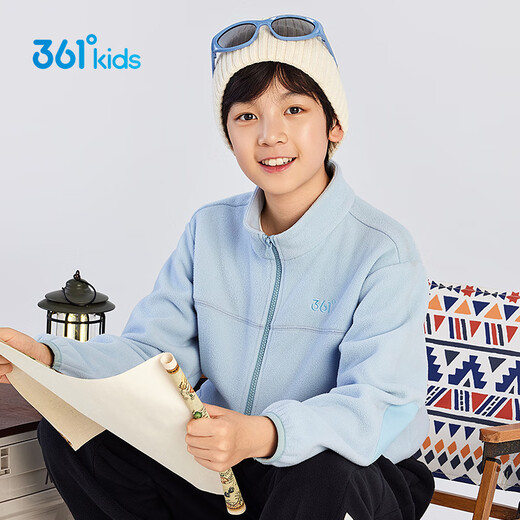 361 Children's sweatshirt jacket 25 autumn and winter for boys and girls 3-14 years old warm polar fleece sweatshirt jacket blue 160