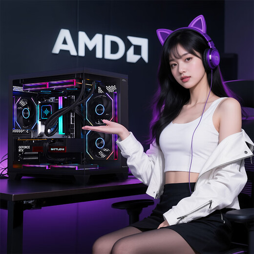 AMD Ryzen R5 7500F host complete machine/RTX5060TI/5070/4060Ti/5060/7650GRE graphics card game desktop assembly computer host DIY assembly machine R5 7500F+RTX4060 8G丨With three
