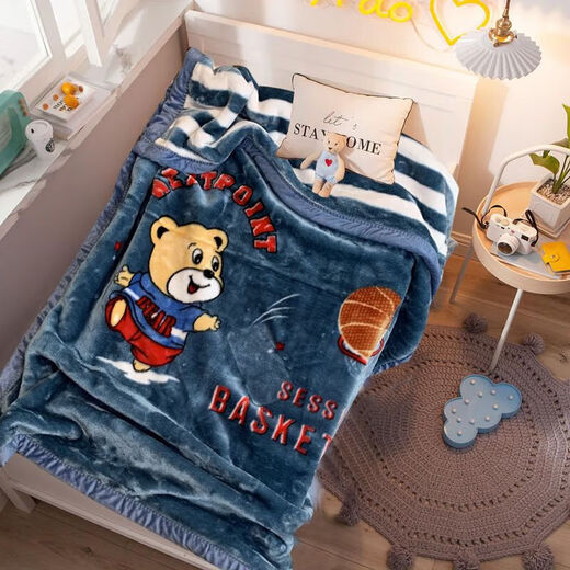 Chaosihui Kindergarten Blanket Thick Double-sided Velvet Nap Blanket Baby Student Dormitory Quilt Machine Washable Fortune Blossoms-Cloud Blanket Quilt- 200cm*230cm (about 2000g)