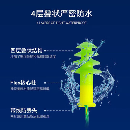 Universal swimming earplugs waterproof, swimming earplugs waterproof and anti-otitis media, Deomun swimming earplugs anti-children, including nose clip + swimming goggles